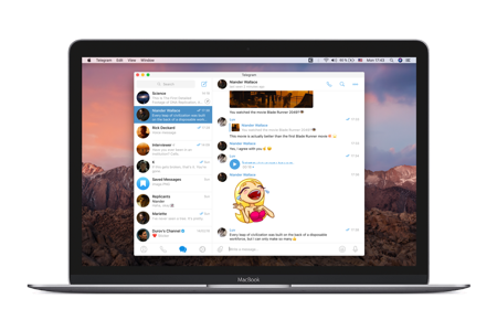 Интерфейс нативного клиента Telegram для macOS